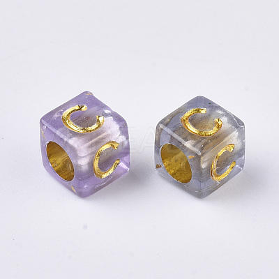 Transparent Plated Acrylic Beads X-MACR-S299-053-1