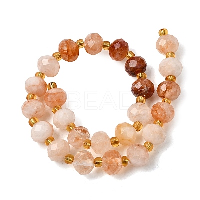 Natural Red Hematoid Quartz/Ferruginous Quartz Beads Strands G-D105-B07-1