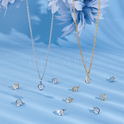 60Pcs 2 Colors Cat Eye Pendants STAS-UN0046-25-1