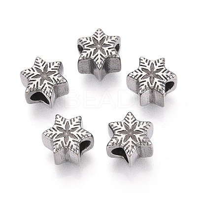 304 Stainless Steel European Style Large Hole Beads STAS-T072-142P-1