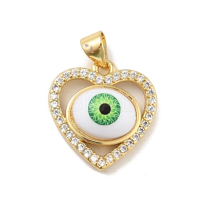 Brass Micro Pave Cubic Zirconia Pendants KK-B059-43G-B-1