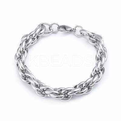 Tarnish Resistant 304 Stainless Steel Rope Chain Bracelets BJEW-L673-003-P-1