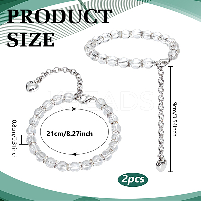 2Pcs Resin & Iron Rhinestine Shoelace Chain AJEW-PH0006-77-1
