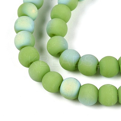 Frosted Opaque Glass Beads Strands GLAA-T032-P4mm-MBB06-1