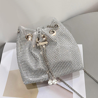 2Pcs Alloy Bucket Bag Drawstring Chains DIY-WR0003-08P-1