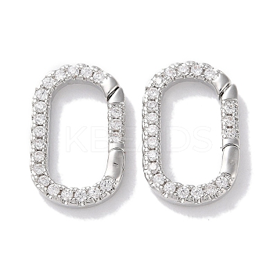 Rack Plated Brass Micro Pave Cubic Zirconia Clasps LS-KK-Z039-06C-P-1