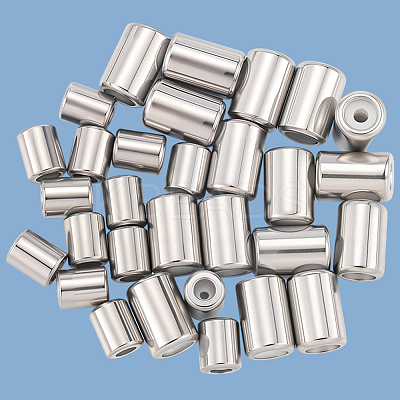 40Pcs 2 Styles 201 Stainless Steel Beads STAS-BBC0007-52-1