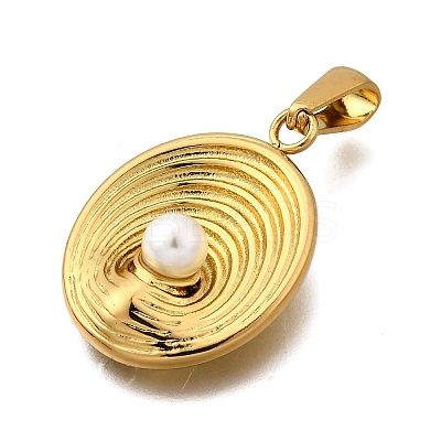 Plastic Pearl Pendants STAS-Q360-06A-G-1