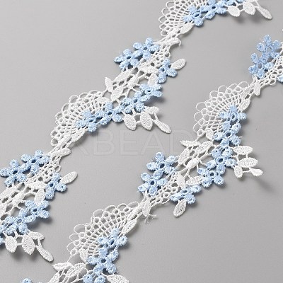 Polyester Embroidery Lace Trim OCOR-WH0085-10A-1