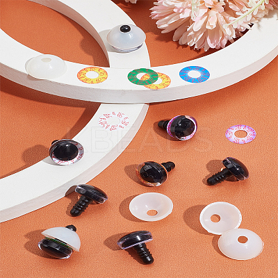10 Sets 5 Colors Plastic Doll Craft Eyes KY-LP0001-01-1