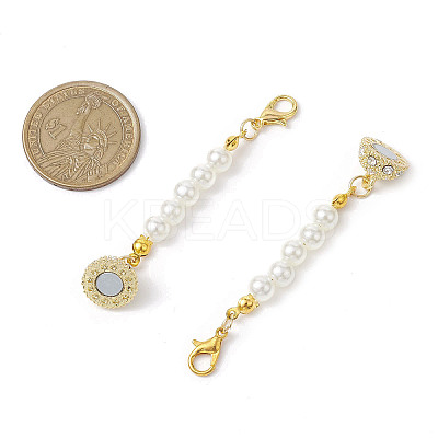 2Pcs 2 Styles Alloy Rhinestone Magnetic Clasps AJEW-JB01294-1
