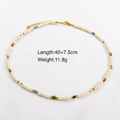 Handmade Natual Pearl & Natural Quartz & Shell Beaded Necklaces XL1709-2-1