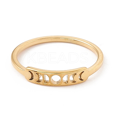 201 Stainless Steel Moon Phase Finger Ring for Women RJEW-A006-04G-1-1