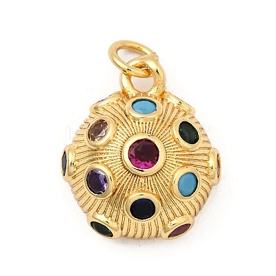 Brass Micro Pave Colorful Cubic Zirconia Pendants KK-I360-039G-1