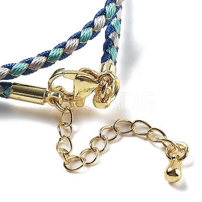 Polyester Cord Braided Necklace Makings MAK-L043-03G-13-1