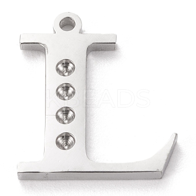 Tarnish Resistant 304 Stainless Steel Letter Pendant Rhinestone Settings STAS-J028-01L-1
