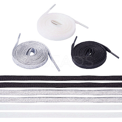 3 Pairs 3 Colors Polyester Cord Shoelace AJEW-TA0002-36A-1