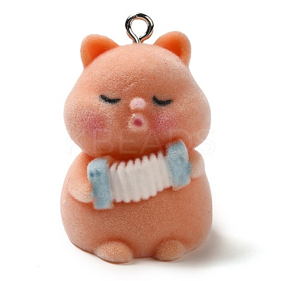 Flocking Resin Cute Pendants RESI-D072-01B-1