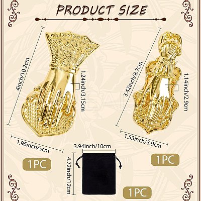 2Pcs 2 Styles Alloy Hand Shaped Bookmark Clip AJEW-CP0006-93-1