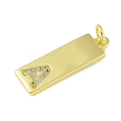 Brass Micro Pave Clear Cubic Zirconia Pendants KK-P266-06G-A-1
