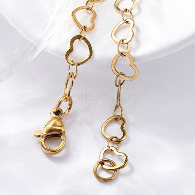 304 Stainless Steel Heart Link Bracelets LS-BJEW-I191-01-1