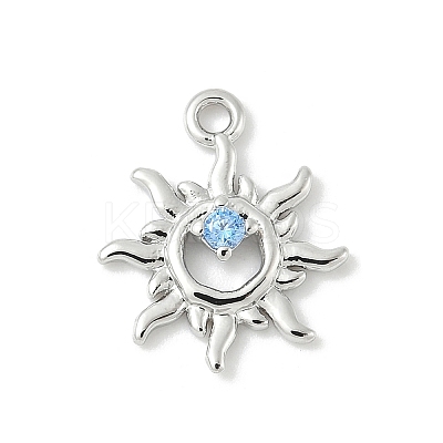 Brass Micro Pave Cubic Zirconia Charms KK-M326-20C-P-1