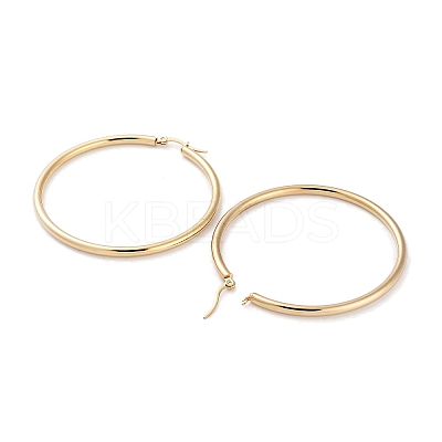 Ring 304 Stainless Steel Hoop Earrings for Women Men EJEW-B049-01H-G-1