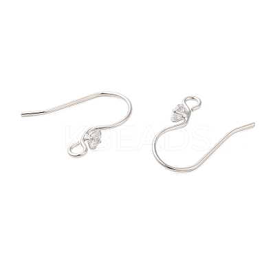 Anti-Tarnish Rhomdium Plated 925 Sterling Silver Micro Pave Single Cubic Zirconia Ear Wire STER-NH0001-66P-1