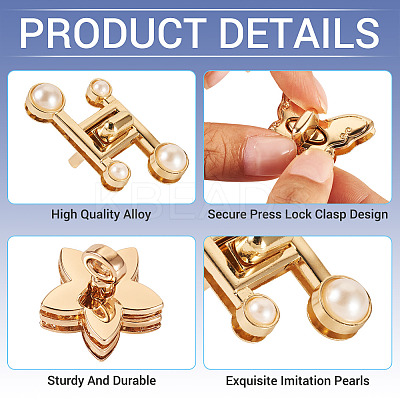 5Pcss 5 Styles Flower Alloy Purse Press Lock Sets FIND-TA0008-51-1