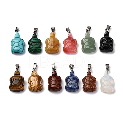 Natural & Synthetic Mixed Gemstone Pendants G-B127-06P-1