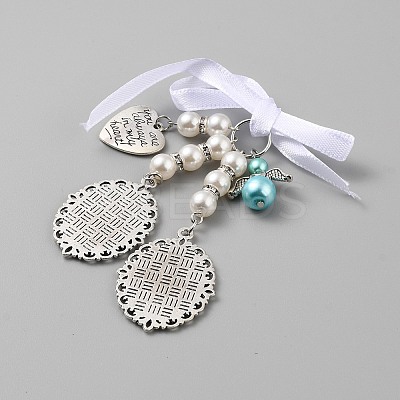 Wedding Bouquet Alloy & Glass Photo Charms DIY-WH20004-07B-AS-1