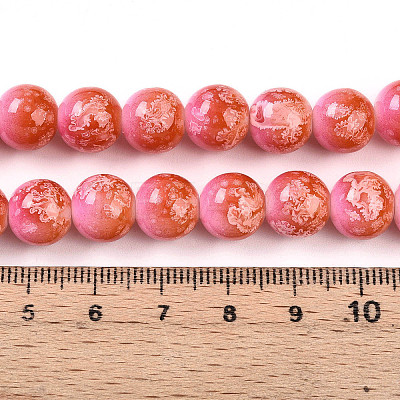 Baking Paint Glass Beads Strands DGLA-N008-10mm-01-1