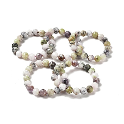 Natural African Opal Beaded Stretch Bracelets LS-BJEW-K233-01C-01-1