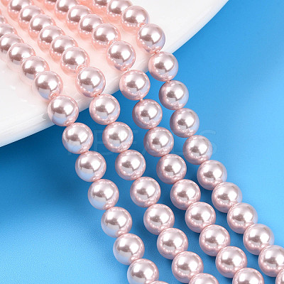 Baking Paint Pearlized Glass Pearl Bead Strands HY-N002-6mm-A10-1