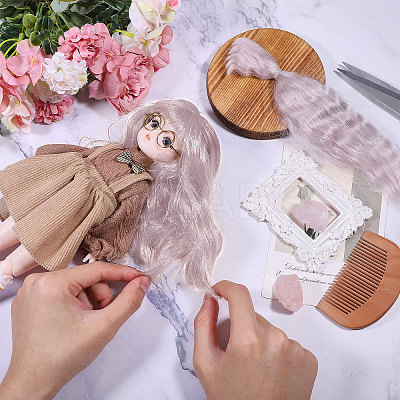 Artificial Wool Doll Wig Hair AJEW-WH0609-186F-1