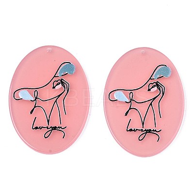 Translucent Cellulose Acetate(Resin) Pendants LS-X-KY-T040-26F-1