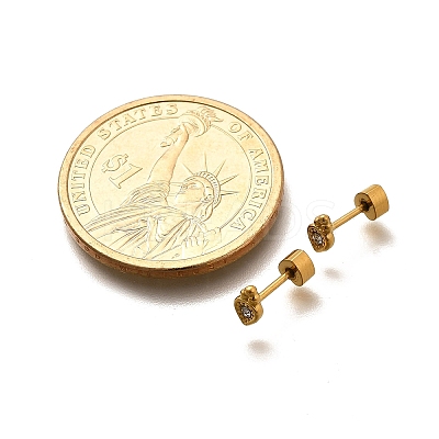 Ion Plating(IP) 304 Stainless Steel Carrot Stud Earrings EJEW-A118-20G-02-1