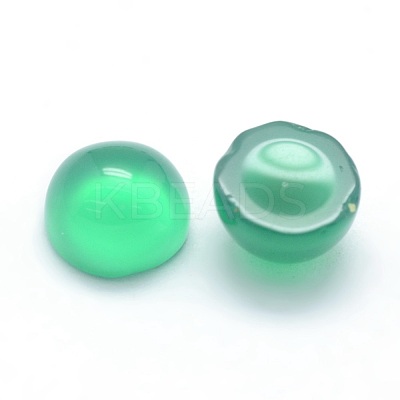 Natural Dyed & Heated Green Onyx Agate Cabochons G-P393-R05-4mm-1