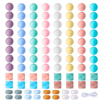 DIY Silicone Beaded Stretch Bracelets Making Kits DIY-TA0010-15-1