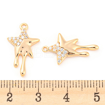 Brass Micro Pave Cubic Zirconia Pendants KK-E090-33G-1