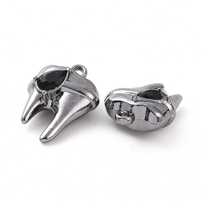 Rack Plating Alloy Glass Pendants FIND-I037-08B-02-1