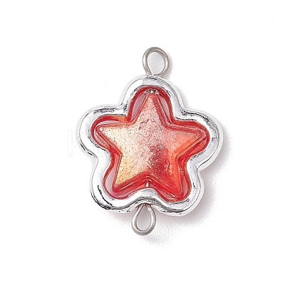 Alloy Transparent Acrylic Flower Connector Charms PALLOY-JF03674-1