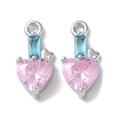 Brass Micro Pave Cubic Zirconia Charms KK-F872-22P-1