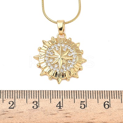 304 Stainless Steel Micro Pave Clear Cubic Zirconia Pendant Necklaces for Women NJEW-Z103-01G-09-1