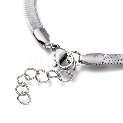 Tarnish Resistant Unisex 304 Stainless Steel Herringbone Chain Bracelets BJEW-O177-01A-P-1
