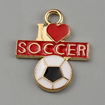 Football Theme Alloy Enamel Pendants ENAM-WH0061-43B-1