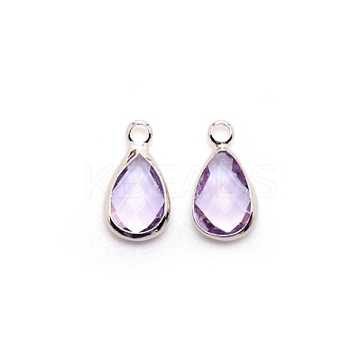 Faceted Glass Pendants FIND-WH0097-40F-1