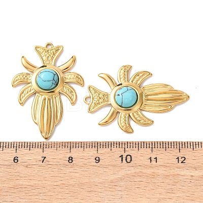 Synthetic Turquoise Pendants LS-STAS-Z177-07G-02-1