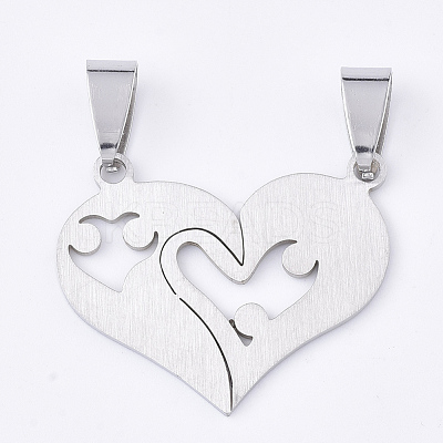 Non-Tarnish 201 Stainless Steel Split Pendants STAS-T048-17-1