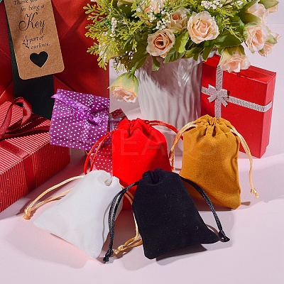 40Pcs 4 Colors Velvet Packing Pouches TP-SZ0001-01-1